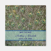 PfauenWedding speichert das Datum Magnet (Vorne)