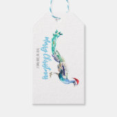 Pfauenweihnachtsmarke Personalisiert Geschenkanhänger (Vorderseite)