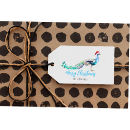 Pfauenweihnachtsmarke Personalisiert Geschenkanhänger
