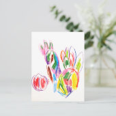 Pfauenzeichn Postkarte (Stehend Vorderseite)