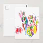 Pfauenzeichn Postkarte (Vorne/Hinten)