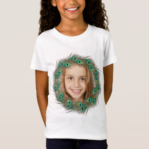 Pfaufeder-Foto scherzt Schablonen-T - Shirts