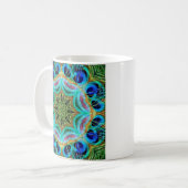 Pfaufeder-Mandala Kaffeetasse (Vorderseite Links)
