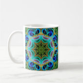Pfaufeder-Mandala Kaffeetasse (Links)