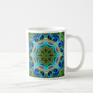 Pfaufeder-Mandala Kaffeetasse
