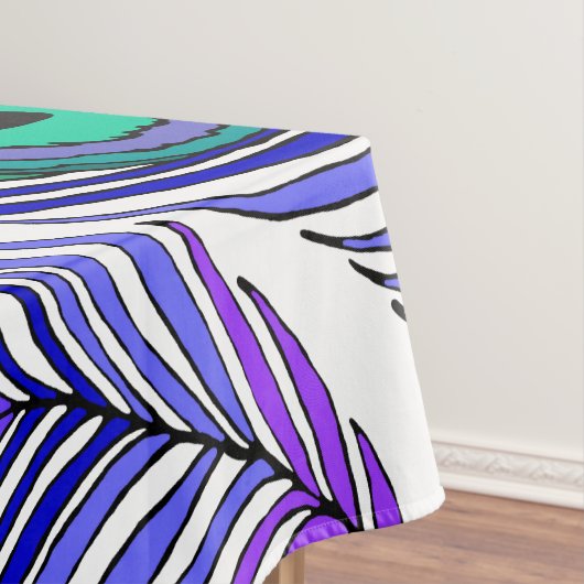 Pfaufeder-Tischdecke, riesige Pfaufeder Tischdecke (Beispiel)