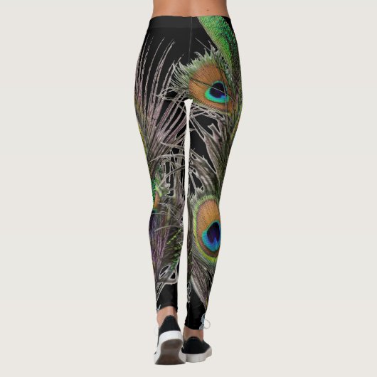 Pfaufedercollage Leggings (Rückseite)