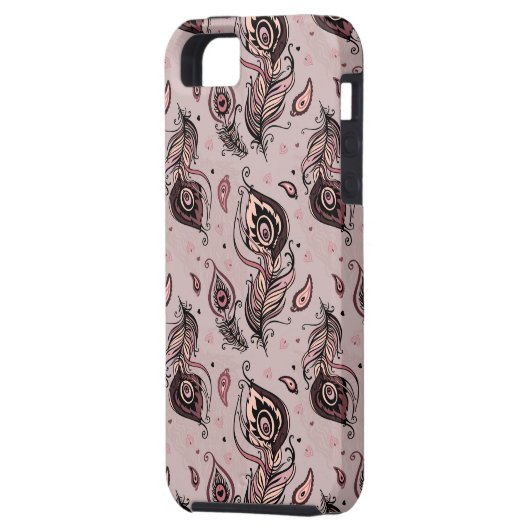 Pfaufedermuster Case-Mate iPhone Hülle (Rückseite Links)