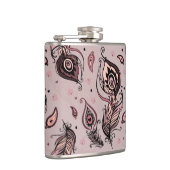 Pfaufedermuster Flachmann (Rechts)