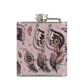 Pfaufedermuster Flachmann (Rückseite)