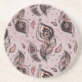 Pfaufedermuster Getränkeuntersetzer (Vorne)