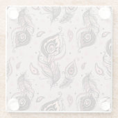 Pfaufedermuster Glasuntersetzer (Rückseite)