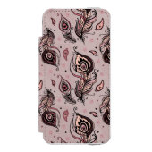 Pfaufedermuster Incipio iPhone Geldbeutel-Hülle (Folio Vorderseite)