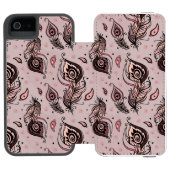 Pfaufedermuster Incipio iPhone Geldbeutel-Hülle (Folio Geöffnet)