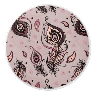 Pfaufedermuster Keramikknauf