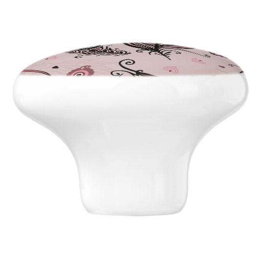 Pfaufedermuster Keramikknauf (Seitenansicht)