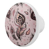 Pfaufedermuster Keramikknauf (Rechts)