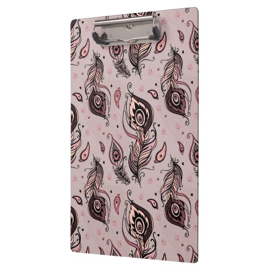 Pfaufedermuster Klemmbrett (Links)