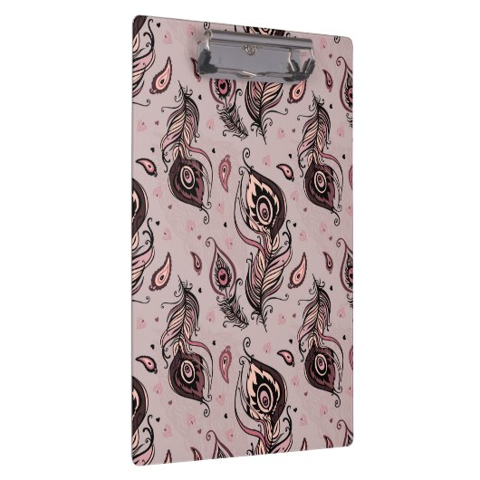 Pfaufedermuster Klemmbrett (Rechts)