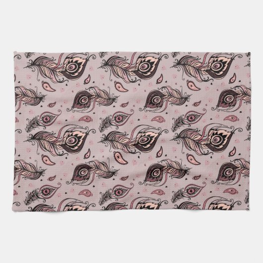 Pfaufedermuster Küchentuch (Horizontal)