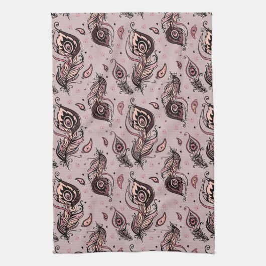 Pfaufedermuster Küchentuch (Vertikal)