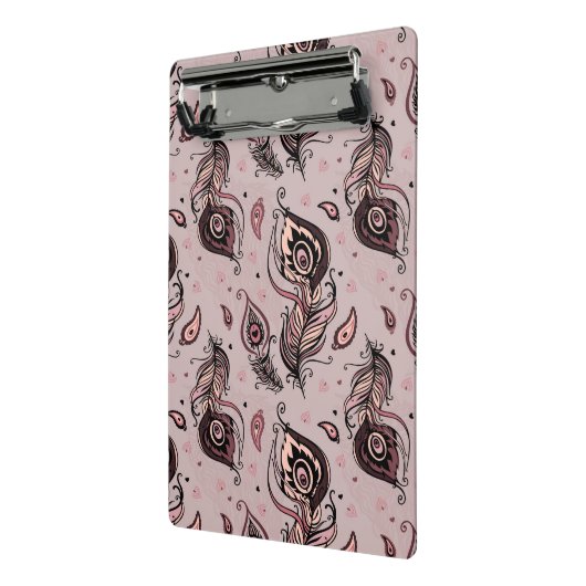 Pfaufedermuster Mini Klemmbrett (Gewinkelt2)