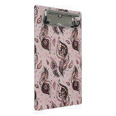 Pfaufedermuster Mini Klemmbrett (Schrägansicht)