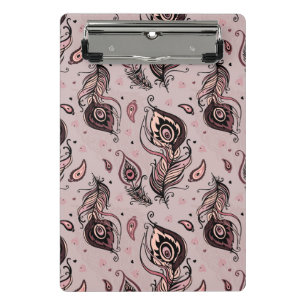 Pfaufedermuster Mini Klemmbrett