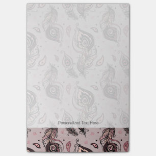 Pfaufedermuster Post-it Klebezettel