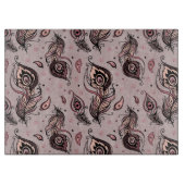 Pfaufedermuster Schneidebrett (Vorderseite)