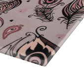 Pfaufedermuster Schneidebrett (Ecke)