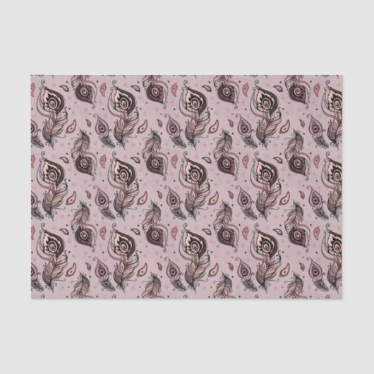 Pfaufedermuster Seidenpapier (Vorderseite)