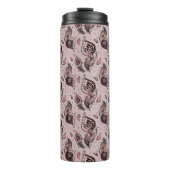 Pfaufedermuster Thermosbecher (Vorderseite)