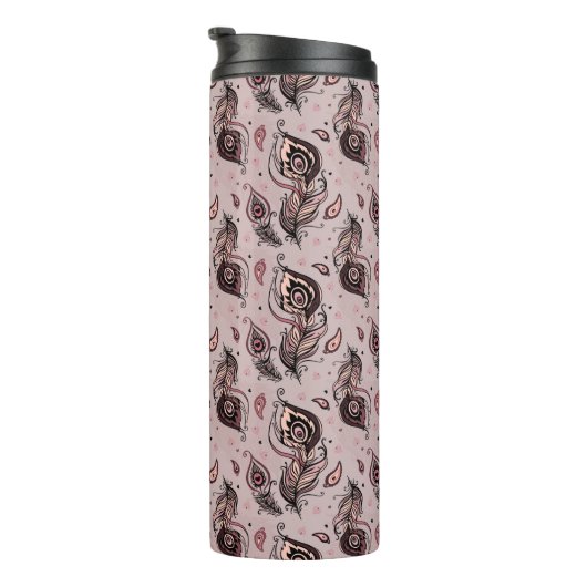 Pfaufedermuster Thermosbecher (Nach rechts gedreht)