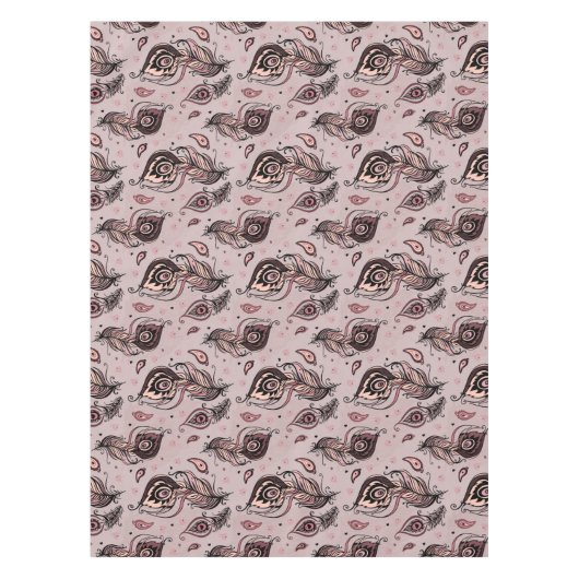 Pfaufedermuster Tischdecke (Vorderseite)