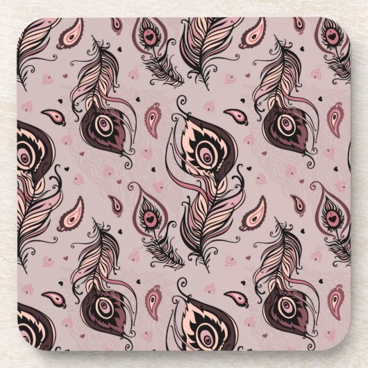 Pfaufedermuster Untersetzer (Vorderseite)