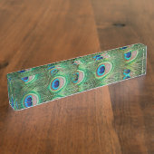 Pfaugefieder Namensplakette (Seite)