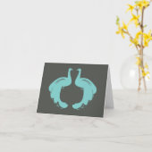 PFAUS im AQUA Notecard Karte (Gelbe Blume)