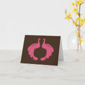 PFAUS in ROSA Notecard Karte (Gelbe Blume)