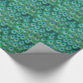 Pfautierdruck - Federn Geschenkpapier (Ecke)