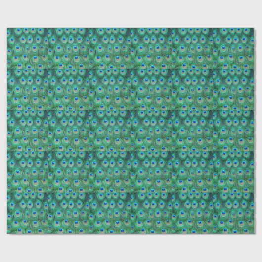 Pfautierdruck - Federn Geschenkpapier (Flach)