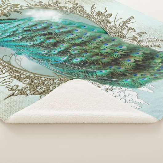 Pfautürkis-Shabby Chic Sherpa Decke Sherpadecke (3/4)