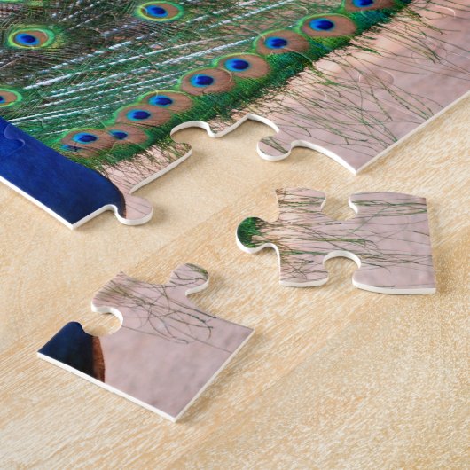 Pfauvogel in der vollen Anzeige Puzzle (Seite)