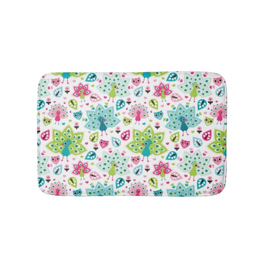 Pfauvogel und -eule badematte (Vorderseite)