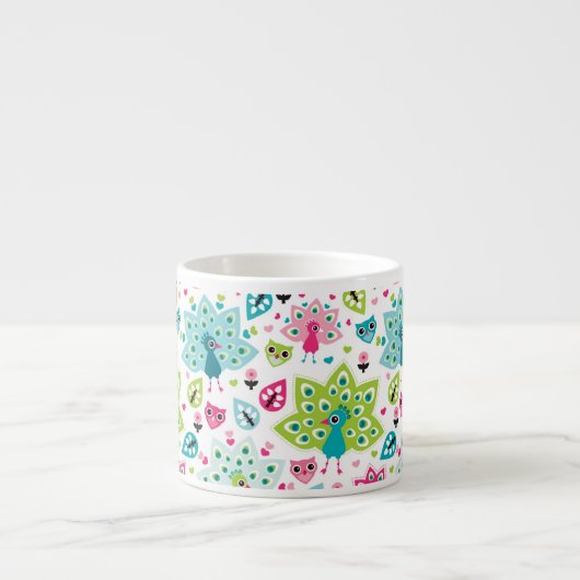 Pfauvogel und -eule espressotasse (Vorderseite)