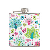 Pfauvogel und -eule flachmann (Vorderseite)