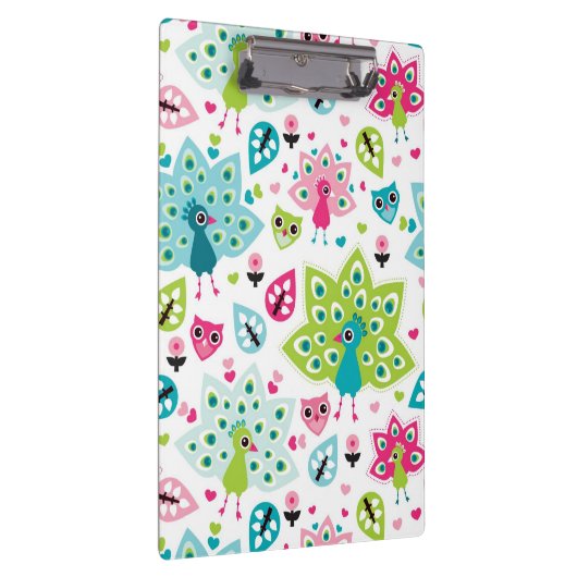 Pfauvogel und -eule klemmbrett (Rechts)