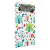 Pfauvogel und -eule mini klemmbrett (Schrägansicht)