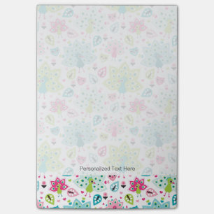 Pfauvogel und -eule post-it klebezettel