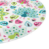 Pfauvogel und -eule schneidebrett (Ecke)